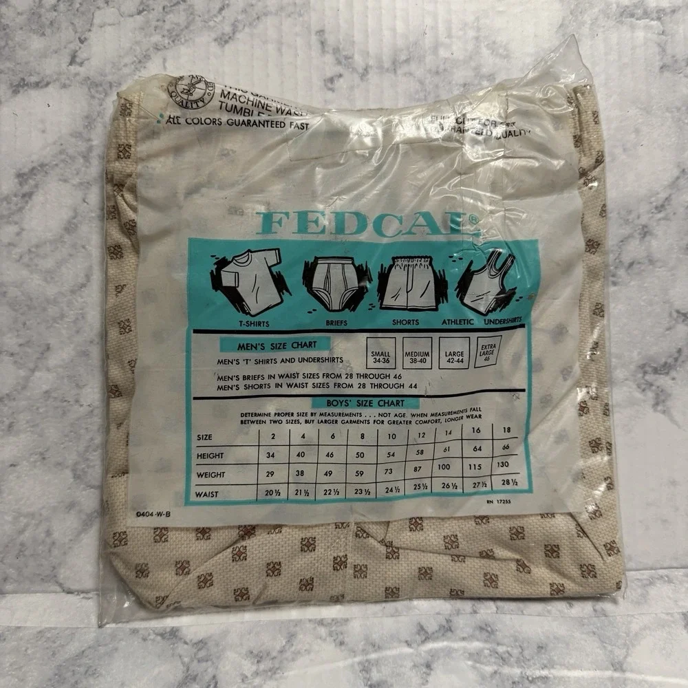1970s Fedco Fedcal Boxer Shorts Cotton Men's Underwear Vintage Size 32 NOS New